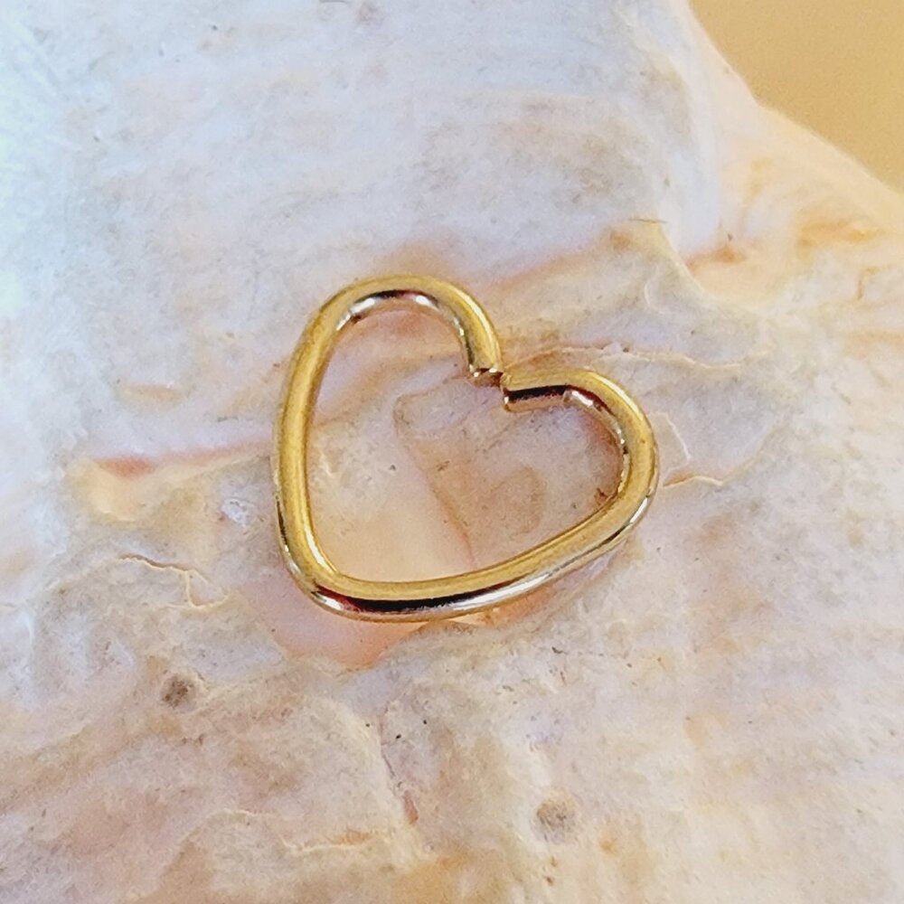 16G Gold Plated Stainless heart seamless ring tragus daith cartilage piercing